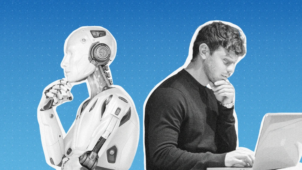 artificial intelligence thinks while man ponders his productivity gaps