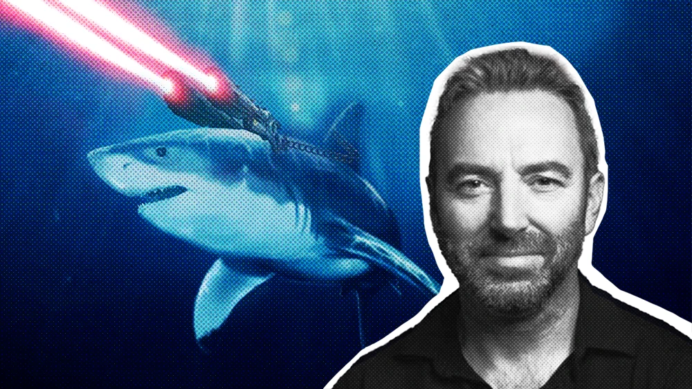 CHAOS Industries CEO Gavin Hood and sharks with lasers