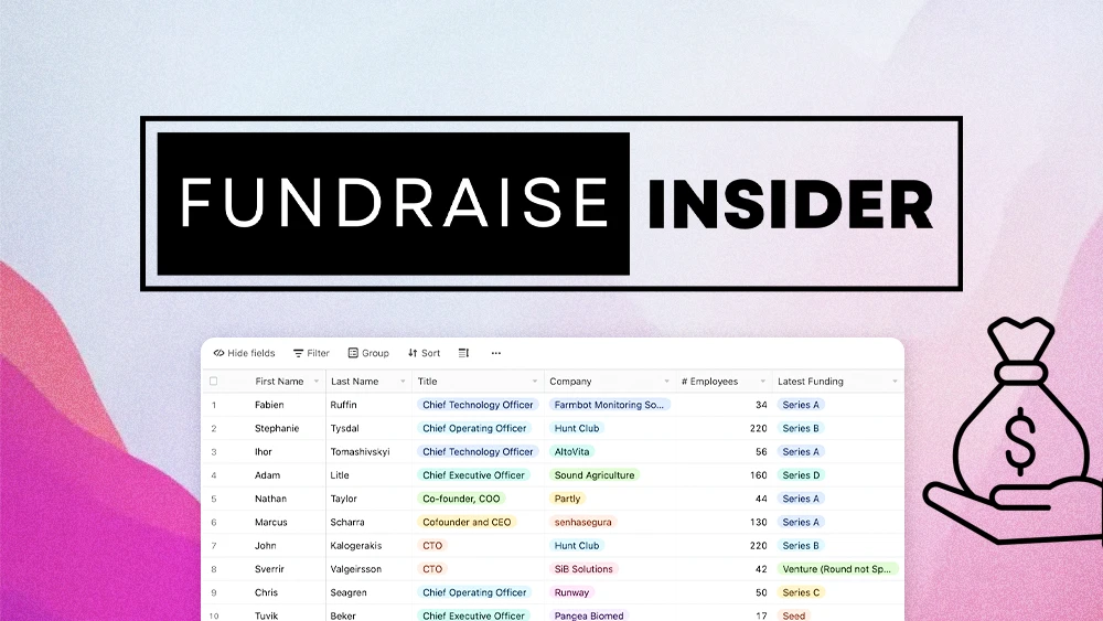 Fundraise Insider hands you lists of freshly funded startups
