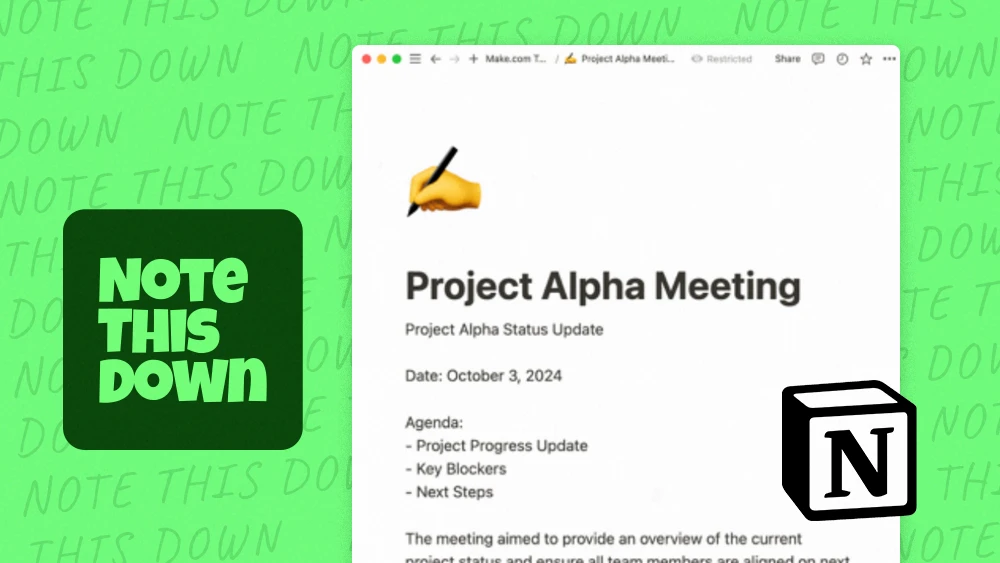 Note This Down - handwriting to Notion app