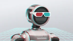 Boston Dynamics Atlas robot with 3D glasses