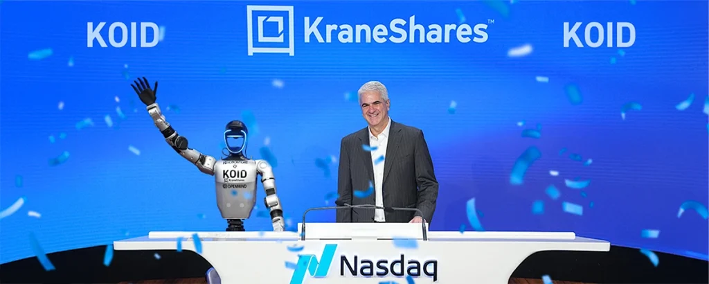 Unitree humanoid robot rings Nasdaq opening bell for KraneShares
