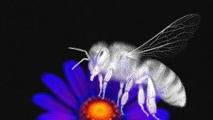 ai bee on ultraviolet flower