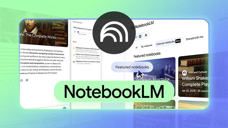 Google's NotebookLM featured notebooks