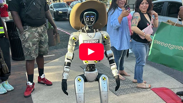 cowboy Unitree robot Rizzbot spotted in Austin Texas