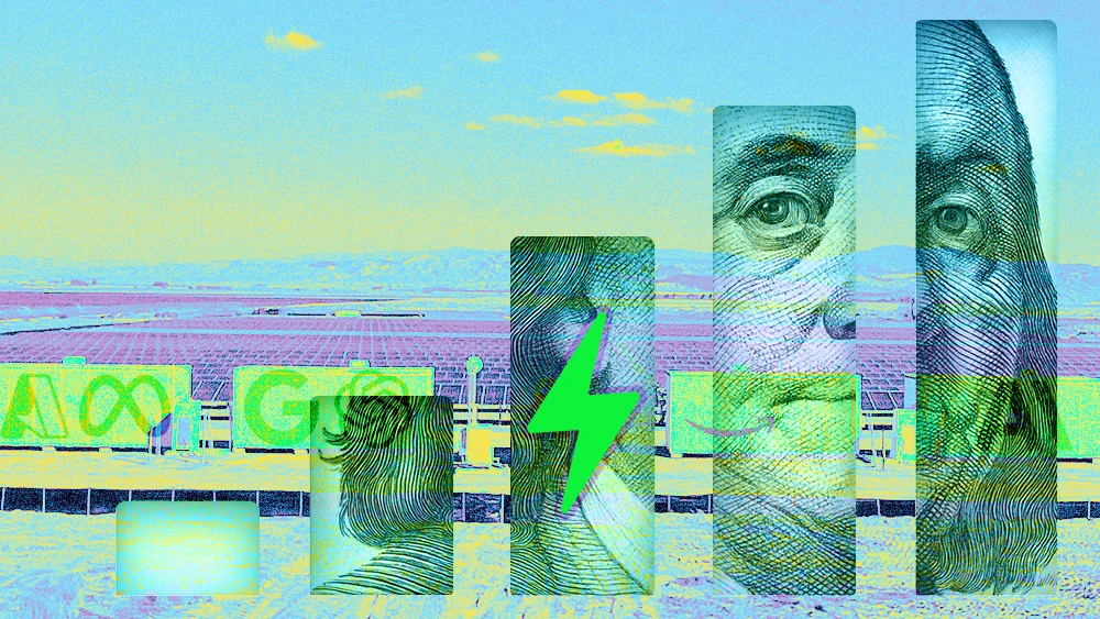 illustration of battery investment, data centers AI