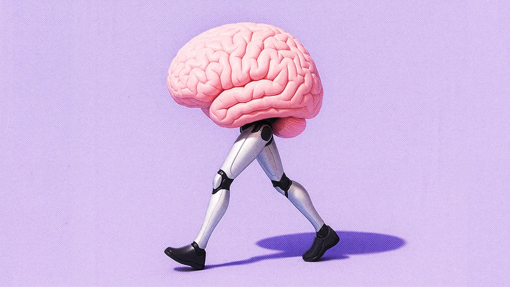 brain walking on humanoid legs