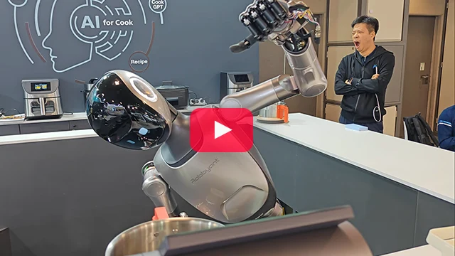 Robbyant R1 humanoid robot cooks boring video