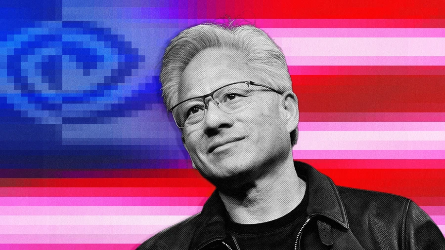 NVIDIA CEO Jensen Huang US flag