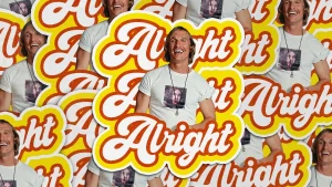 Matthew McConaughey retro alright alright alright sticker