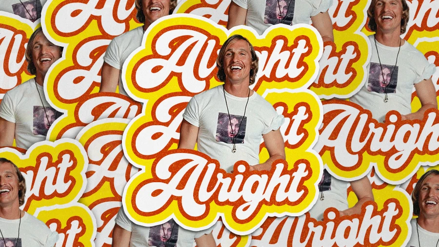Matthew McConaughey retro alright alright alright sticker