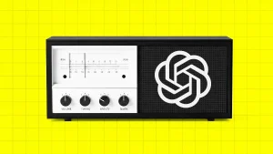 retro radio tuner with ChatGPT logo