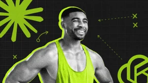 smiling man with claude and chatgpt logos and football plays