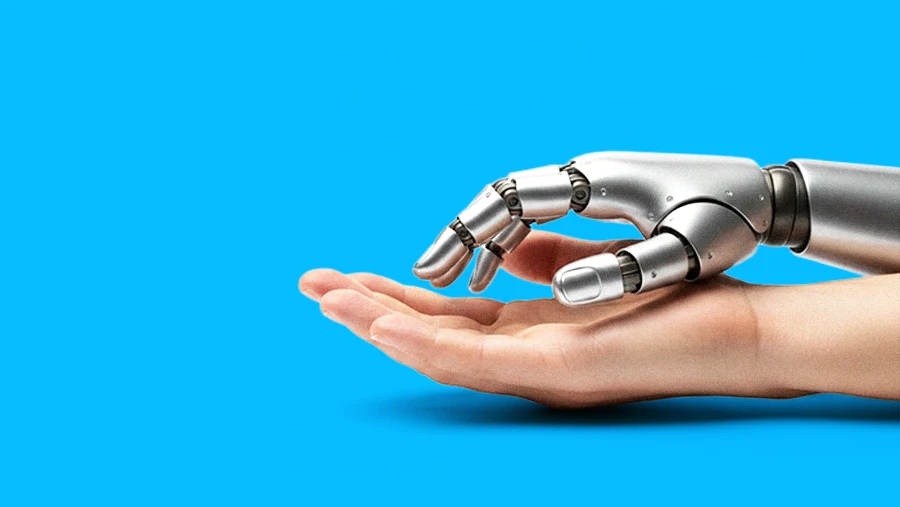 human and robot hands
