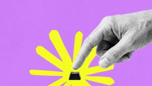 hand reaching for button to click with Claude logo