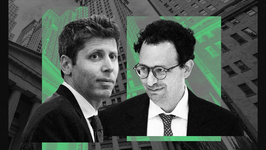 OpenAI CEO Sam Altman and Anthropic CEO Dario Amodei editorial collage Wall Street