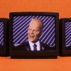 retro tvs with Max Headroom laughing